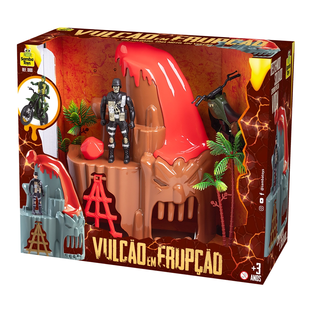 Vulcao Com Moto Samba Toys