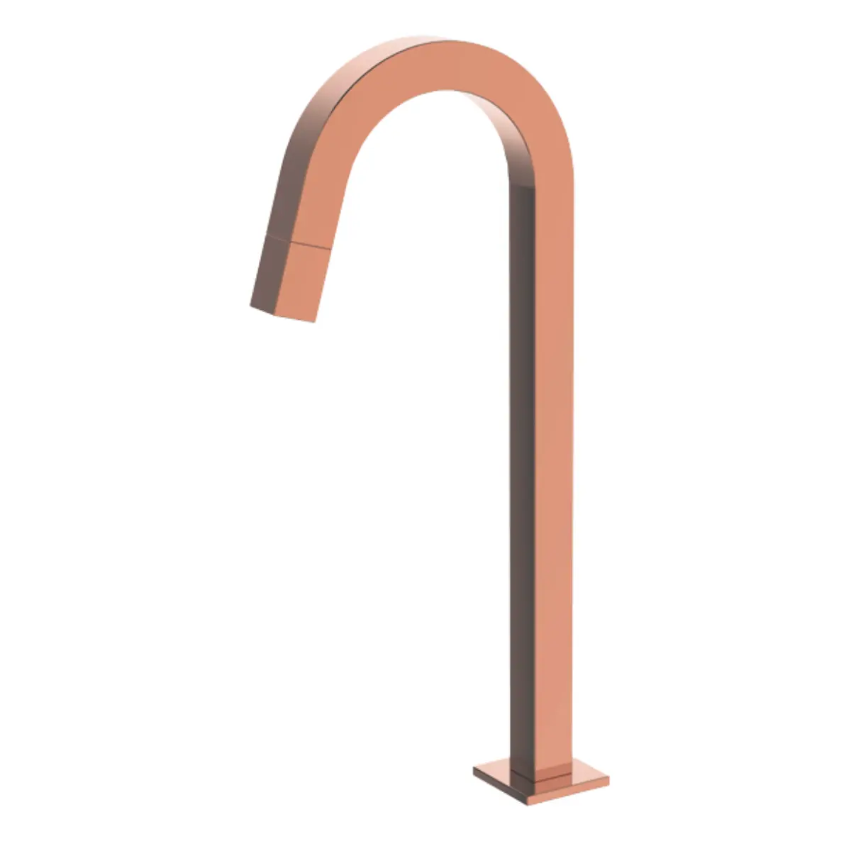 Torneira De Cuba Rose Gold Lavatório Quadrado Bica Alta 1/4v