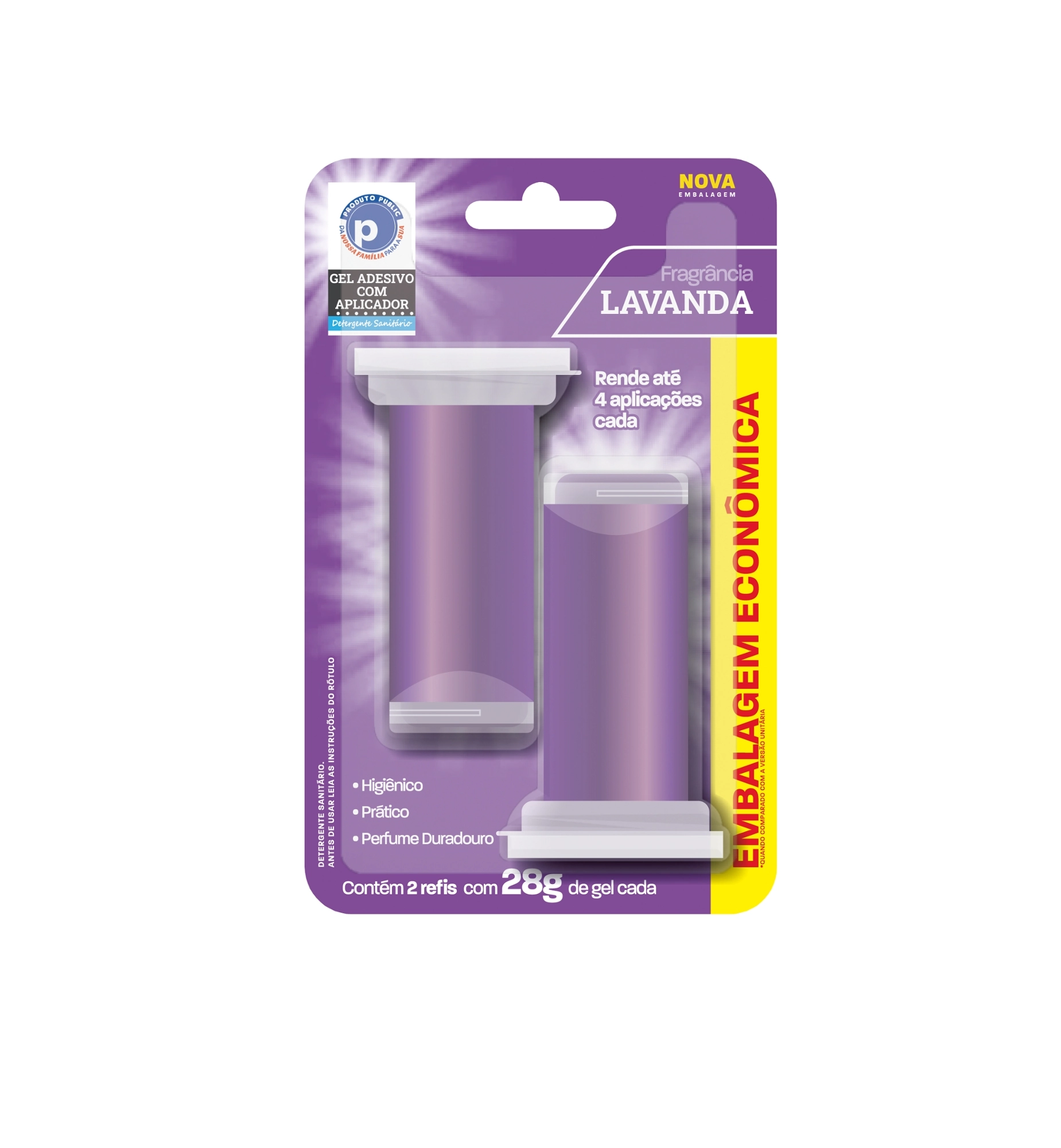 Gel Adesivo Refil Public 28g Lavanda C/ 2 Und