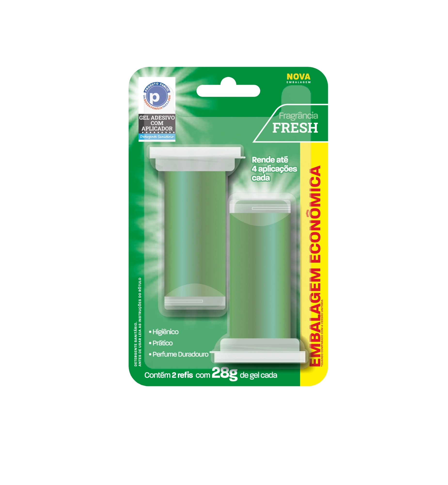 Gel Adesivo Refil Public 28g Fresh C/ 2 Und