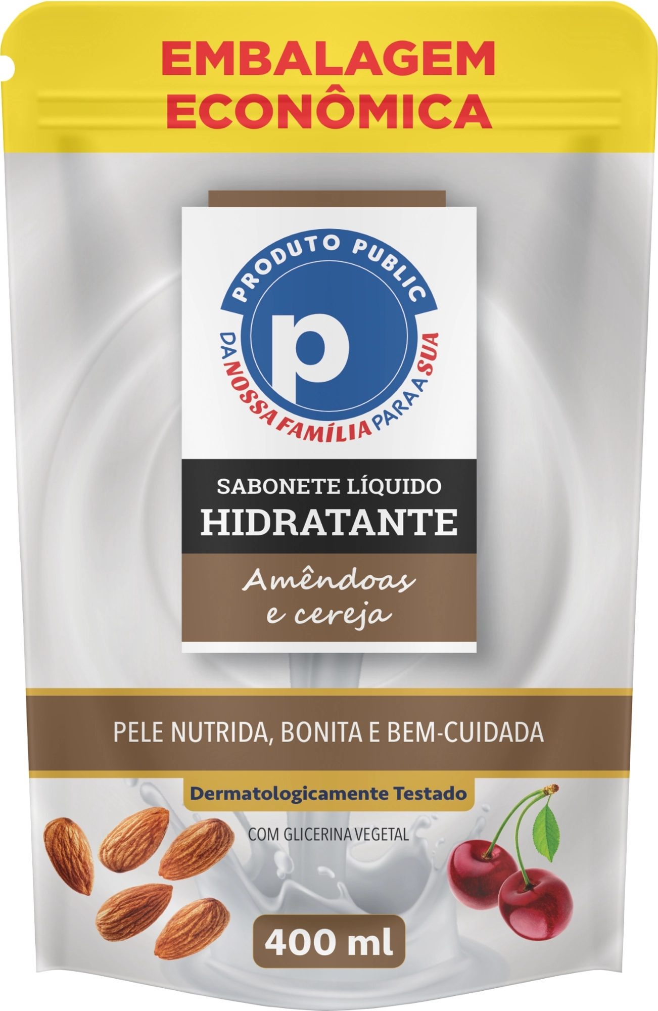 Sab Liq Hid Public 400ml Amendoas Cereja Refil