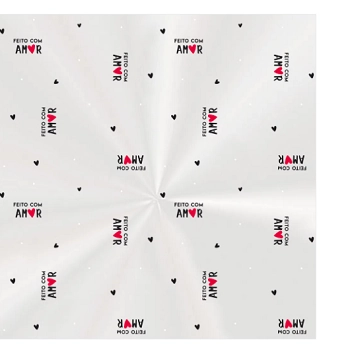 Saco Celof 10x14 Feito Com Amor C/50 Prt/bco/verm