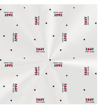 Saco Celof 15x29 Feito Com Amor C/50 Pr/bco/verm