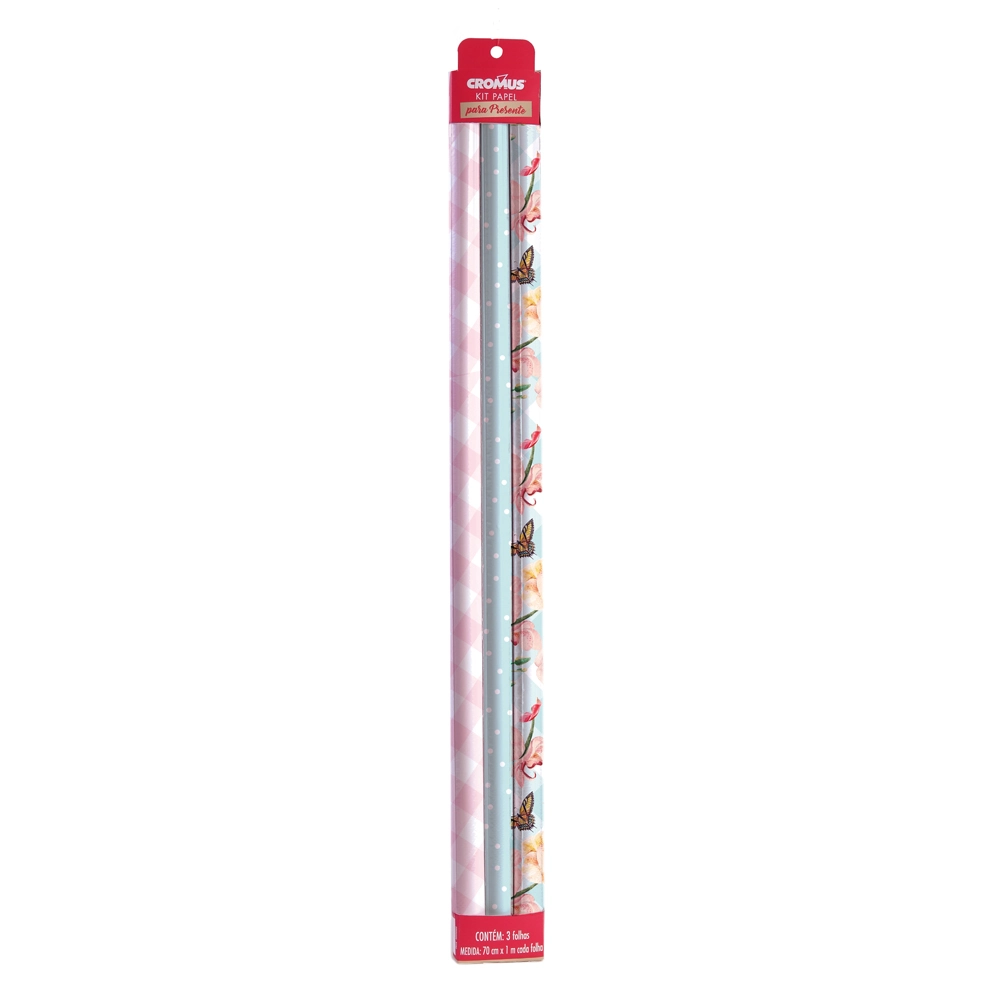 Kit Papel Presente Oprah 70x100cm 3un 12000244 Cromus