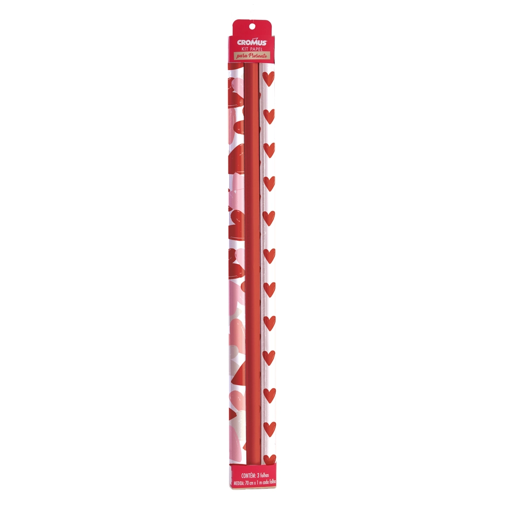 Kit Papel Presente Passione 70x100cm 3un 12000245 Cromus
