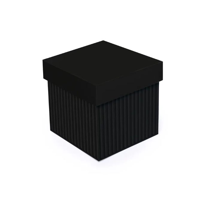 Caixa Cubo Preta C/relevo P 13x13x13cm Cromus