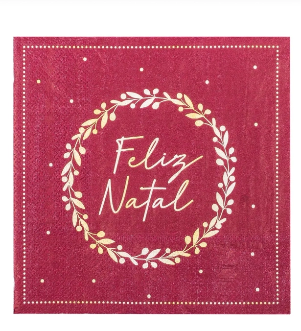 Guard De Papel Feliz Natal Vrm.our 33x33cm 1058467 Cromus