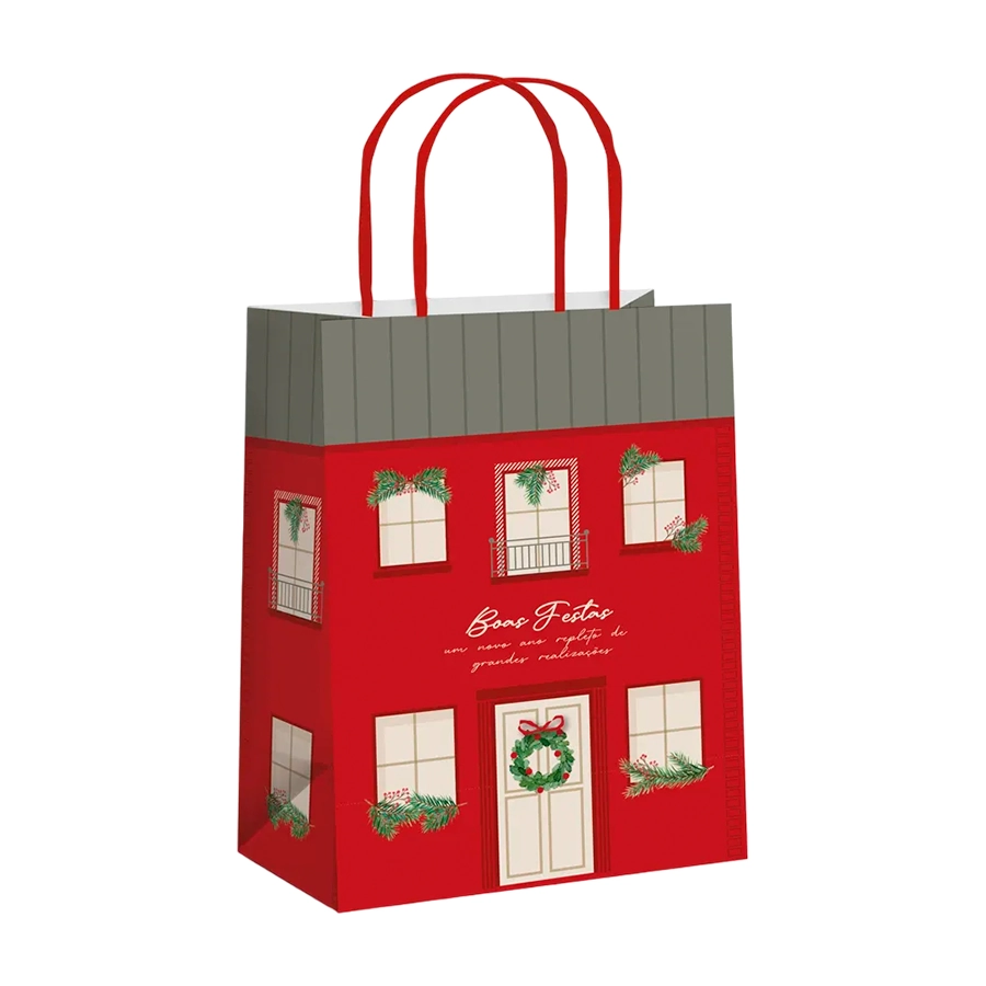 Sacola Papel Dec Guirlanda M 26x19,5x9,5 Cromus