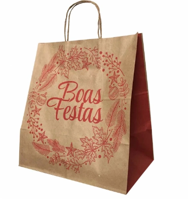 Sacola P.panetone Boas Festas Verm 33x28x17cm 14001971 Cromus