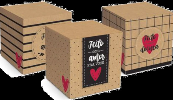 Caixa Pop C/amor P 7x7x7cm Cromus