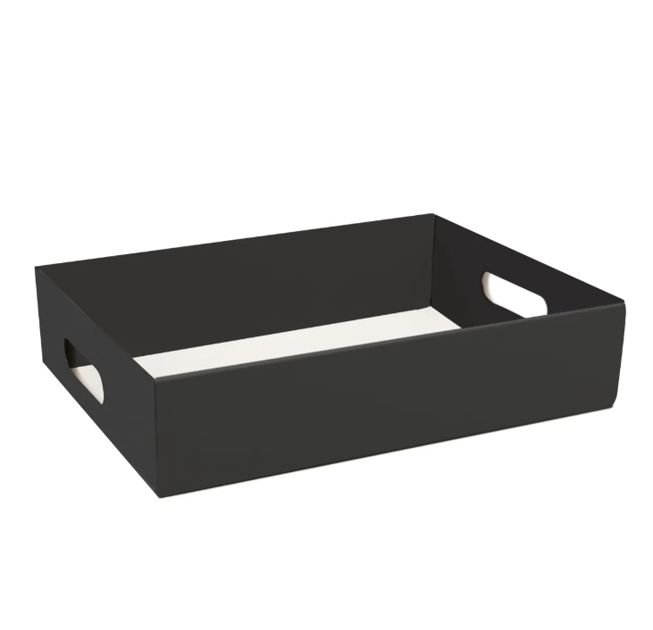Caixa Cesta Bandeja Preta P 22x15x6 Cromus