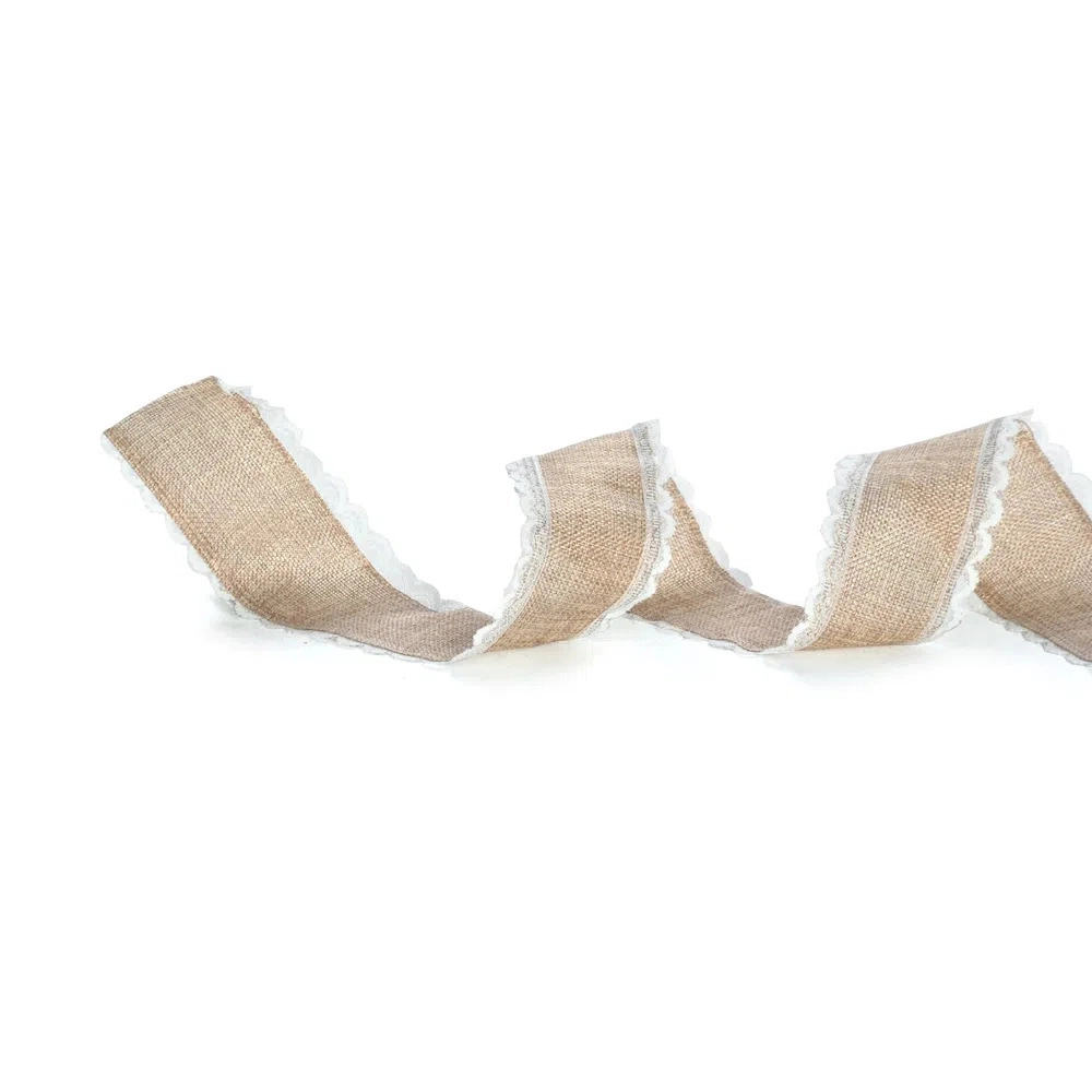Fita Cromus Juta Borda Renda Nat/bra 6,3cm