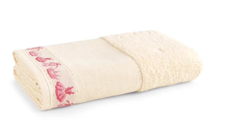 Toalha Visita Lavabo Bale Karsten P/ Bordar Natural 30x45cm