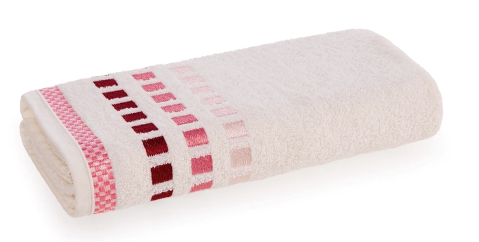 Toalha Banho Calera 67x135cm Ivory 1112/rosa 9/3680224/karsten