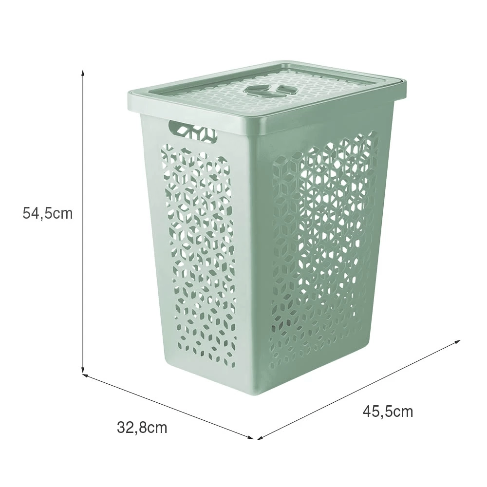 Cesto Multiuso Tampa Verde Menta 55l Uz372 Vem Uz Plastic