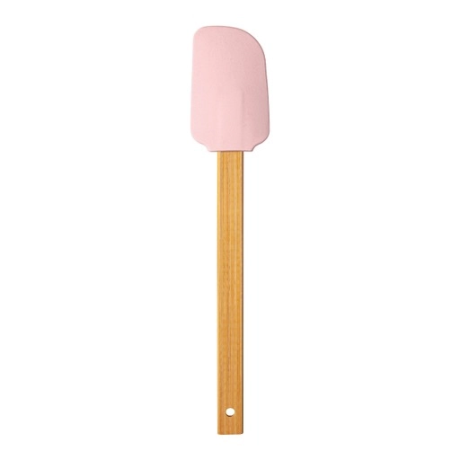 Espatula Silicone Uz Cabo Bambu Rosa 27.5cm
