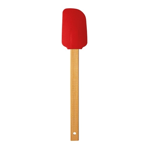 Espatula Silicone Uz Cabo Bambu Vermelho 27.5cm