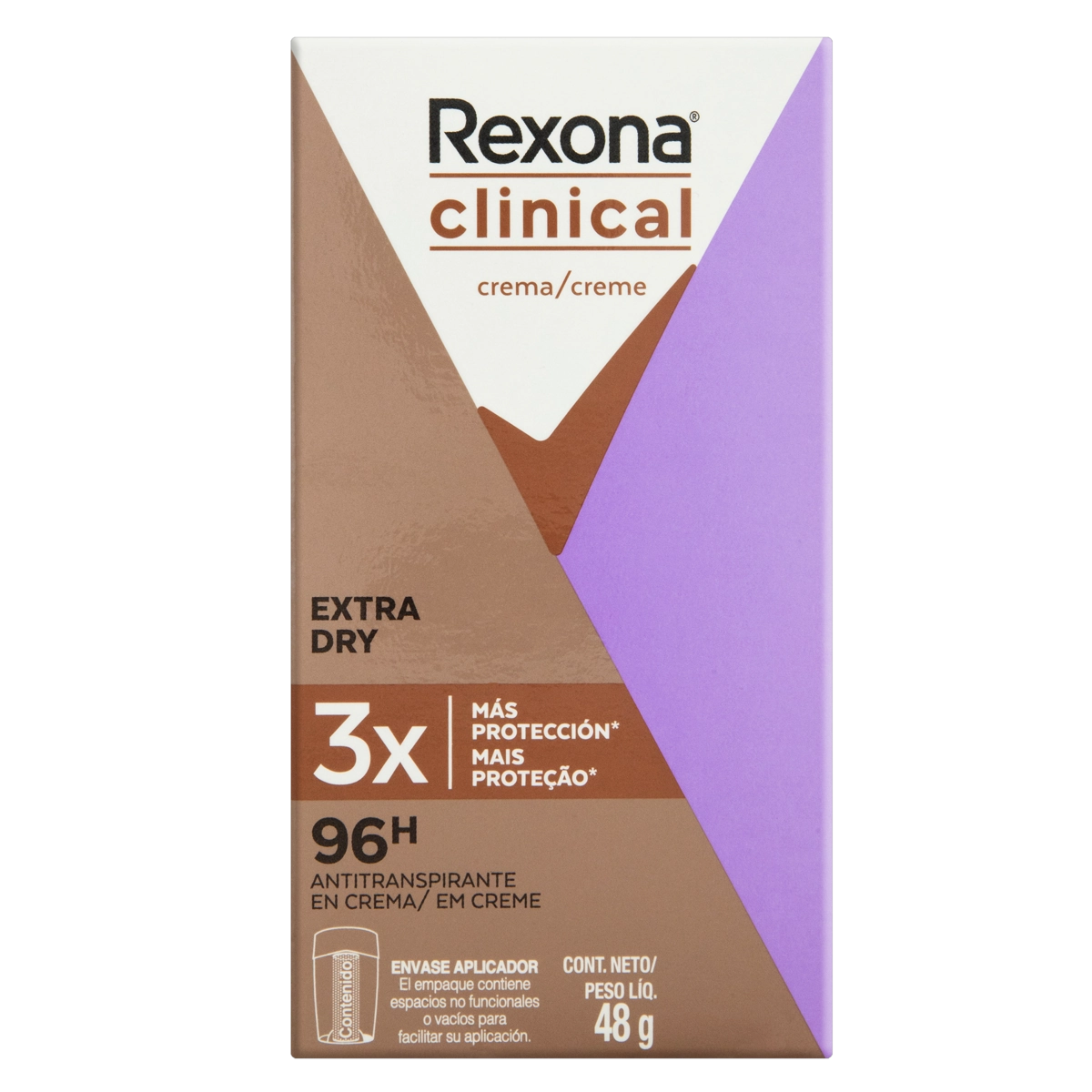 Antitranspirante Creme Extra Dry Rexona Clinical 48g