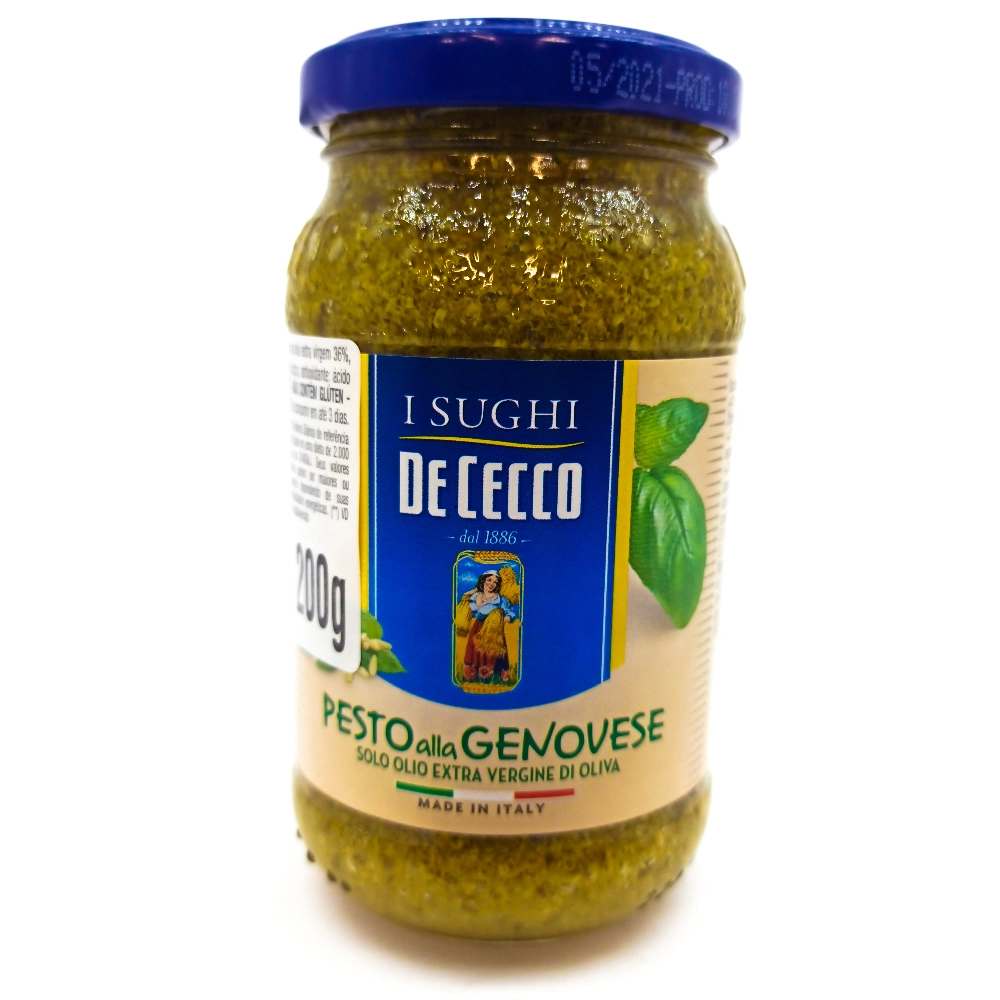 Molho Pesto Alla Genovese Com Azeite De Oliva Extra Virgem De Cecco Vidro 200g