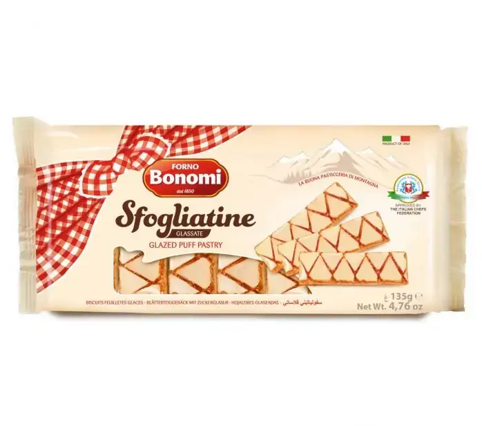 Forno Bonomi: Sfogliatine Glassate Glazed Puff Pastry 135 Gr Pack Of 4 Total 19 Oz