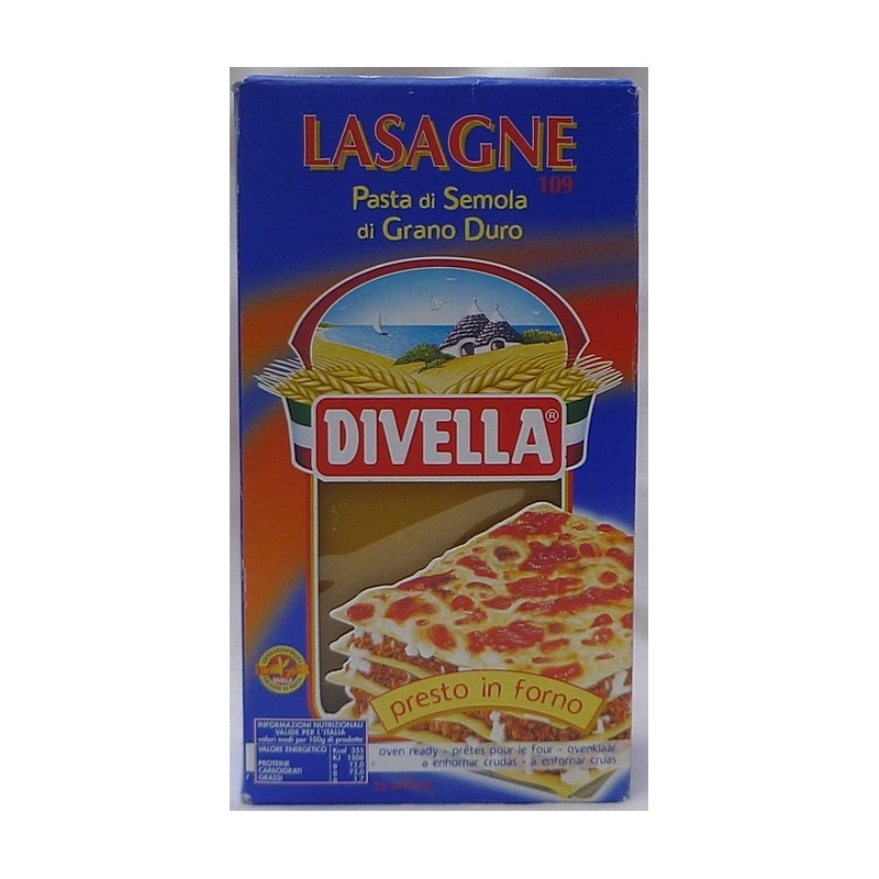 Massa De Sêmola Para Lasanha Divella Caixa 500g