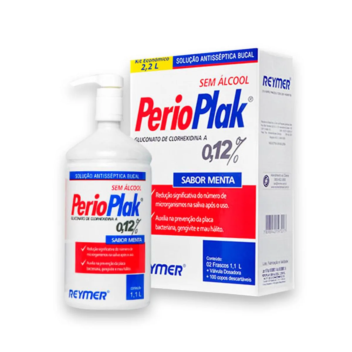Antisséptico Perioplak 0,12% Sem Álcool 1,1L com Válvula - Reymer
