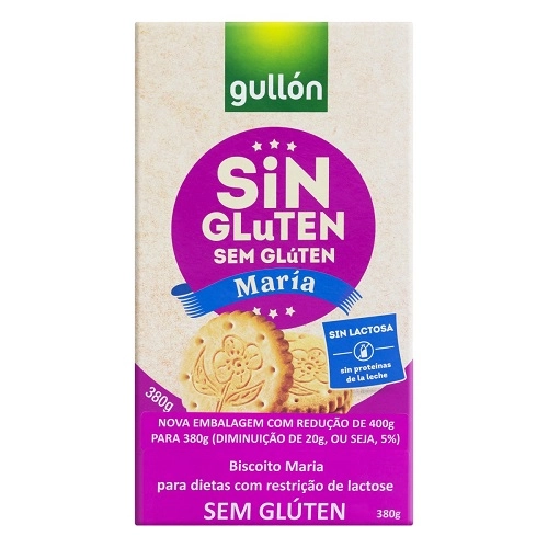Biscoito Maria Sem Glúten Zero Lactose Gullón Caixa 380g