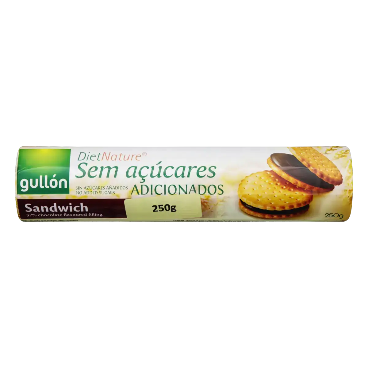 Biscoito Recheio Chocolate Gullón Diet Nature Pacote 250g