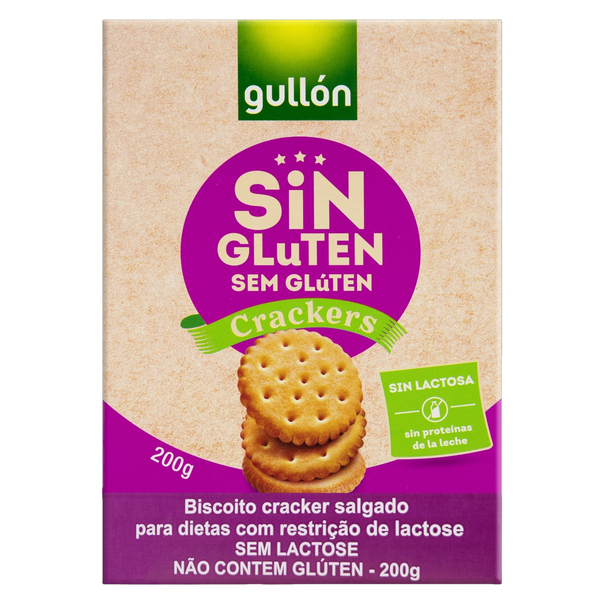 Biscoito Cracker Sem Glúten Zero Lactose Gullón Caixa 200g