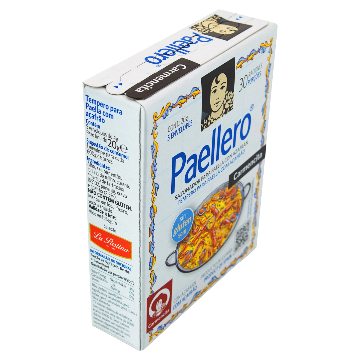 Tempero Pó Para Paella Com Açafrão Carmencita Paellero Caixa 20g 5 Unidades