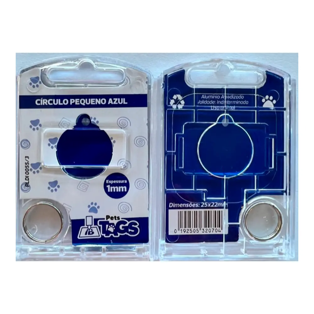 Pingente Pettags Circulo Pequeno Azul