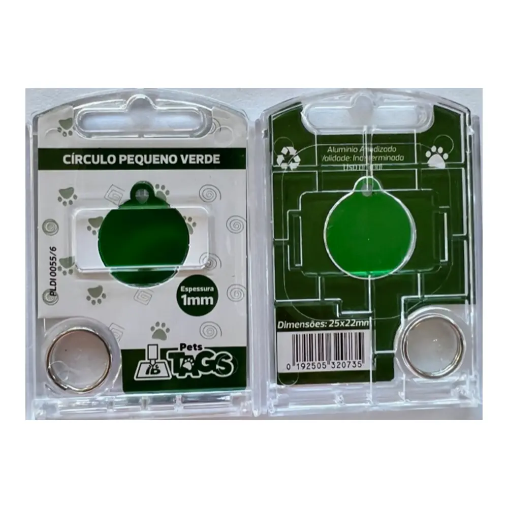 Pingente Pettags Circulo Pequeno Verde