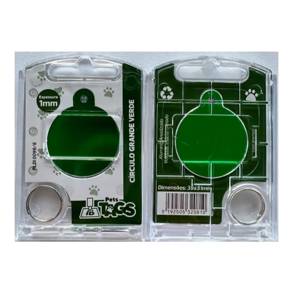 Pingente Pettags Circulo Grande Verde