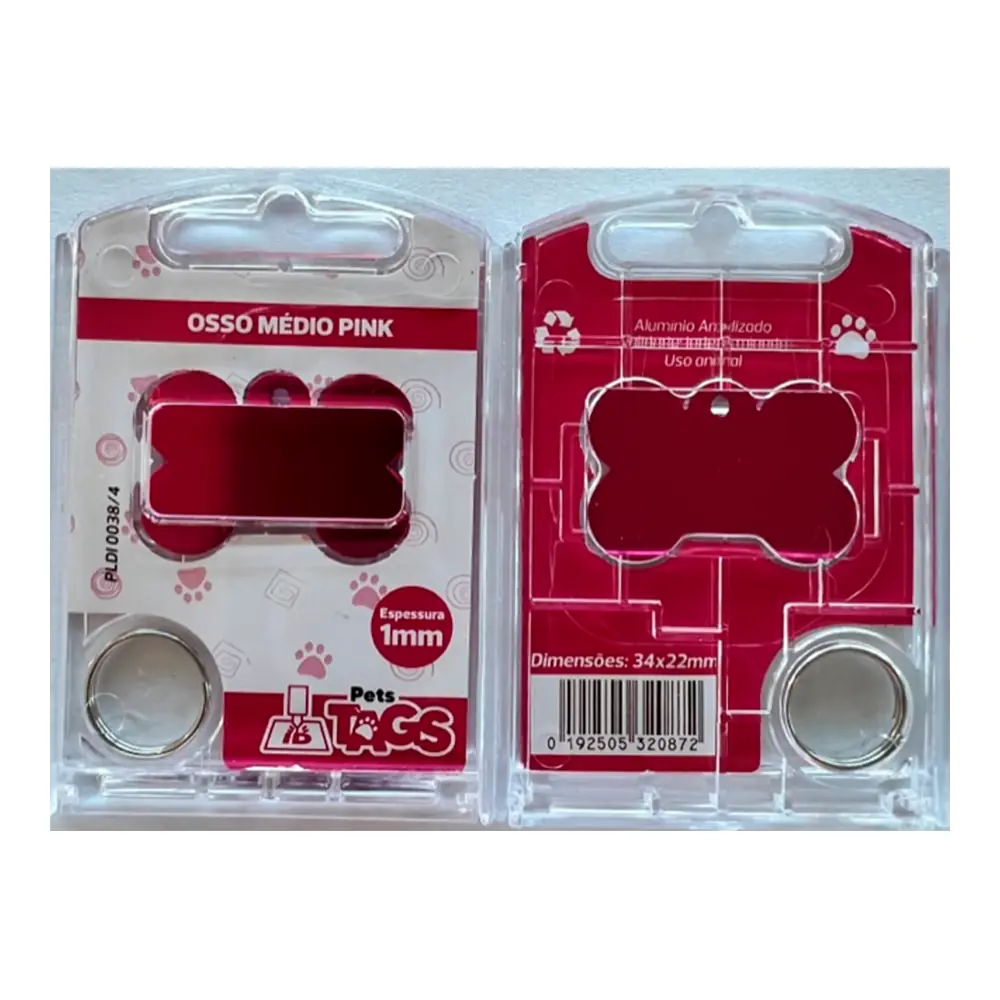 Pingente Pettags Osso Medio Pink