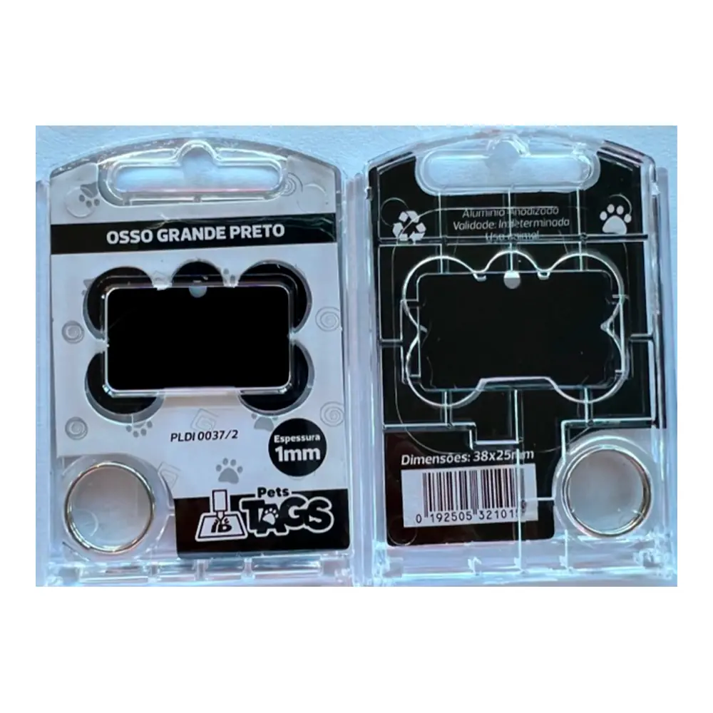 Pingente Pettags Osso Grande Preto