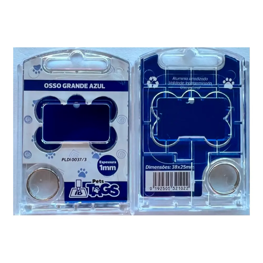Pingente Pettags Osso Grande Azul
