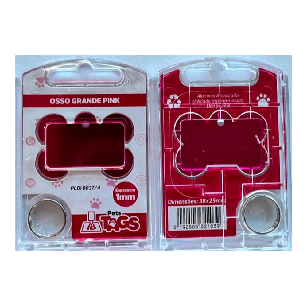 Pingente Pettags Osso Grande Pink
