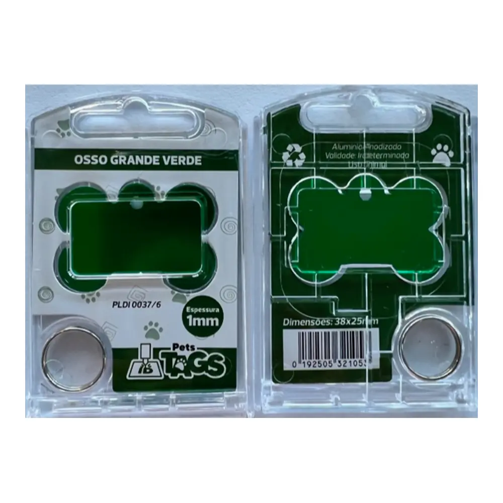 Pingente Pettags Osso Grande Verde