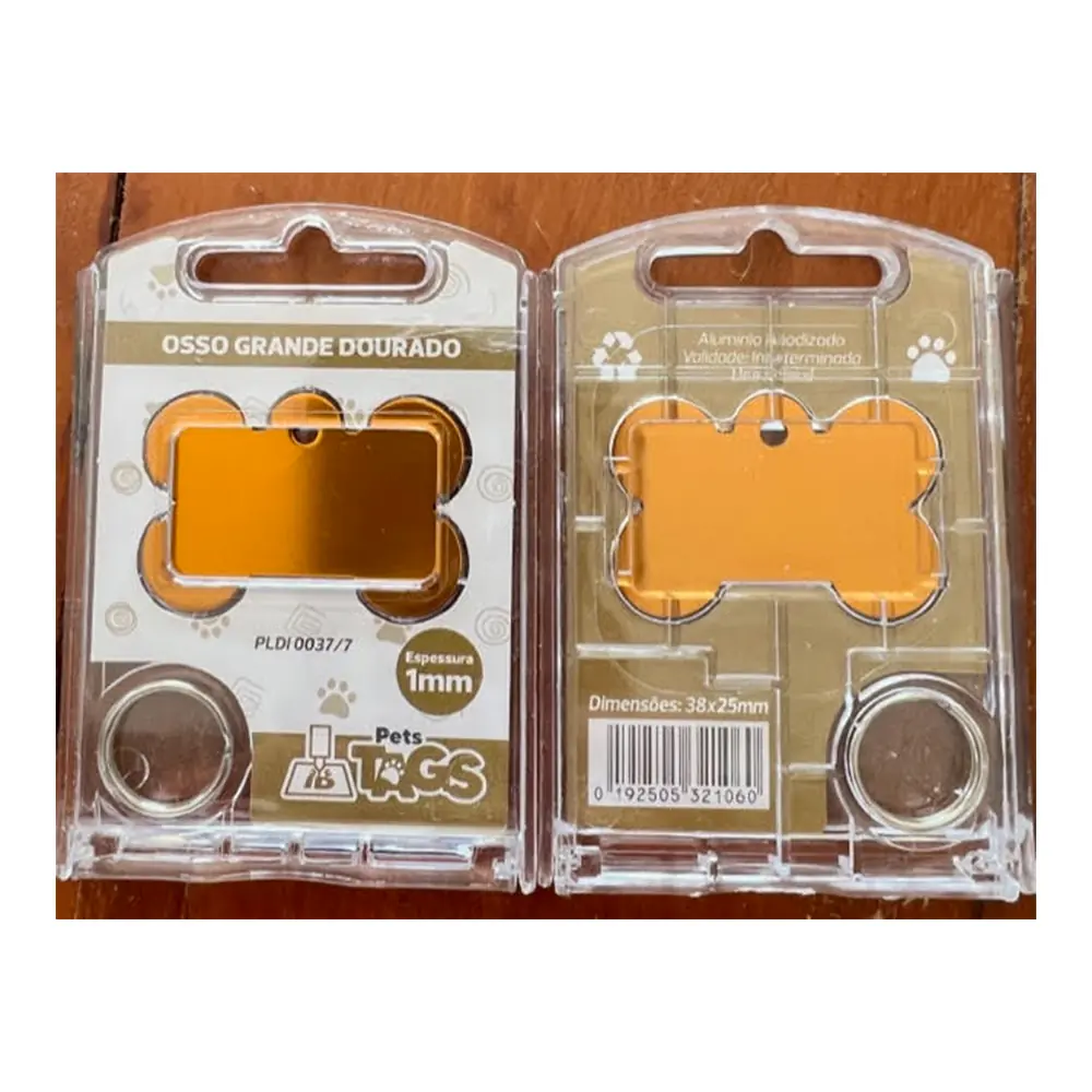 Pingente Pettags Osso Grande Dourado