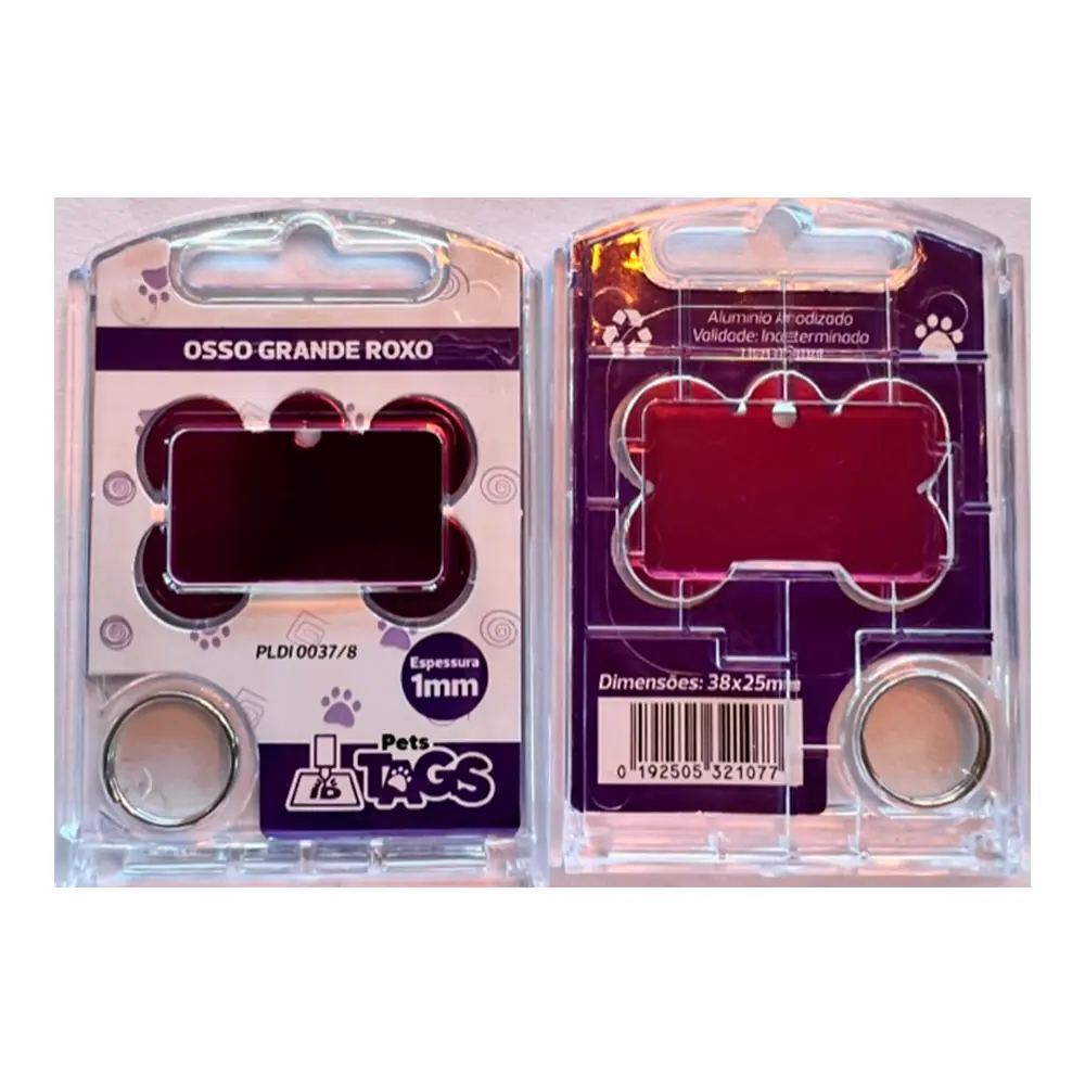 Pingente Pettags Osso Grande Roxo
