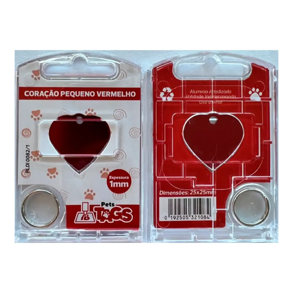 Pingente Pettags Coracao Pequeno Vermelho