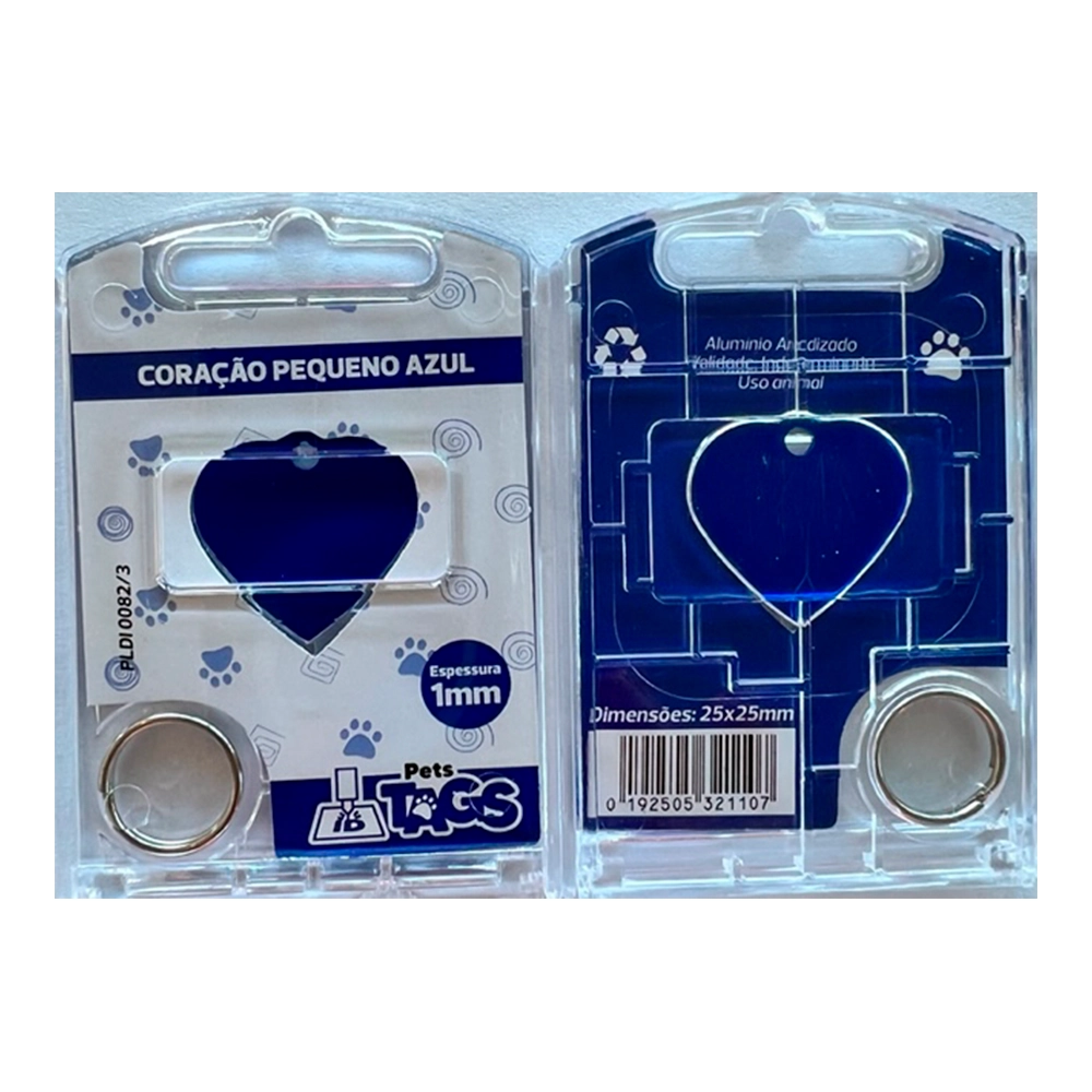 Pingente Pettags Coracao Pequeno Azul