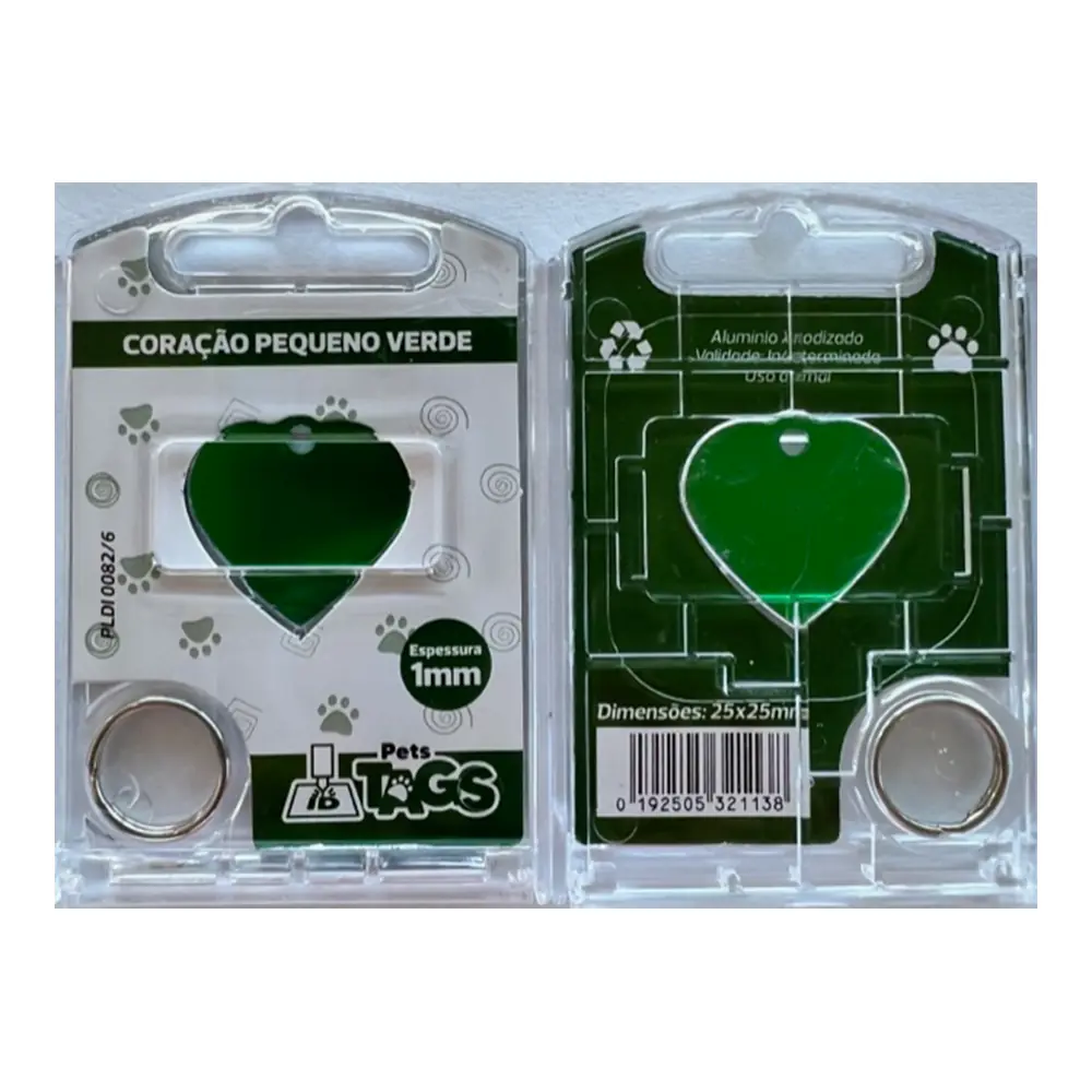 Pingente Pettags Coracao Pequeno Verde