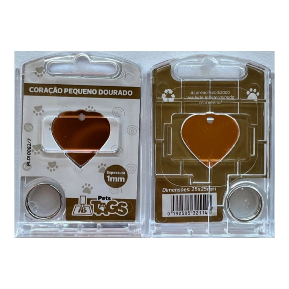Pingente Pettags Coracao Pequeno Dourado