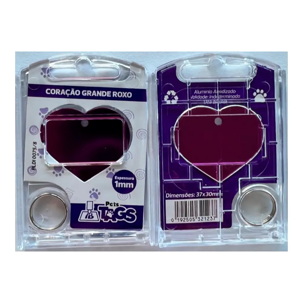 Pingente Pettags Coracao Grande Roxo