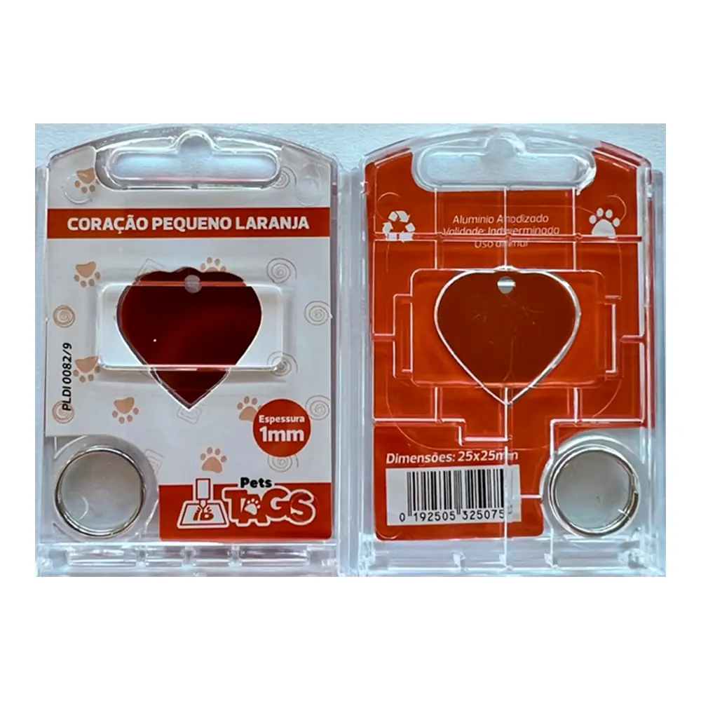 Pingente Pettags Coracao Pequeno Laranja