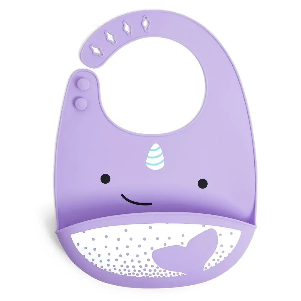 Babador Cata Migalhas de Silicone Zoo Baleia Narval Skip Hop
