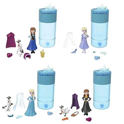 Disney Frozen Toys, Snow Color Reveal Doll With 6 Unboxing Surprises Including Character Figure, Ins