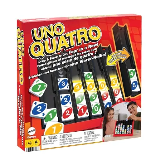 Uno Quatro Card Game | Family, Adult And Party Game Night | 2 To 6 Players