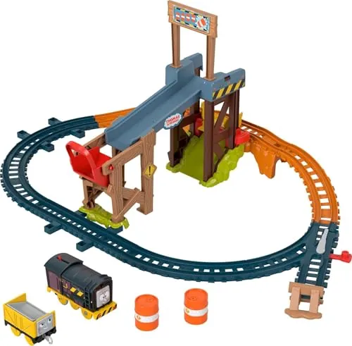 Thomas Friends Motorized Toy Train Set Diesel’s Lift Load Construction With Track Cargo For Preschoo
